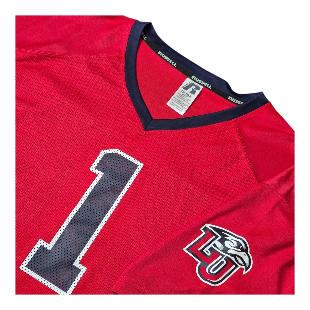 Russell Liberty University Flames Football Jersey Men's 2XL Red #1 NCAA NWT